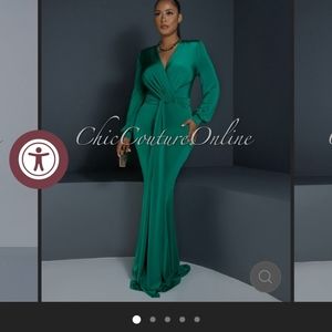 Long Sleeve Green Womens Dress